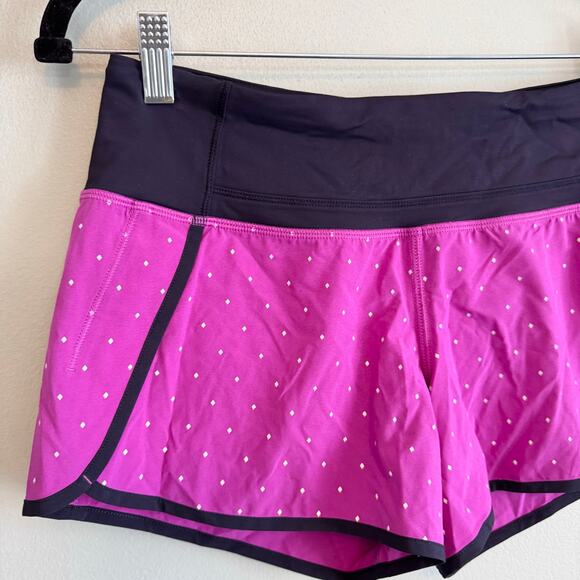 Lululemon Run Times Shorts Womens 4 Purple Reflective 4-way Stretch Running Yoga - Picture 3 of 7